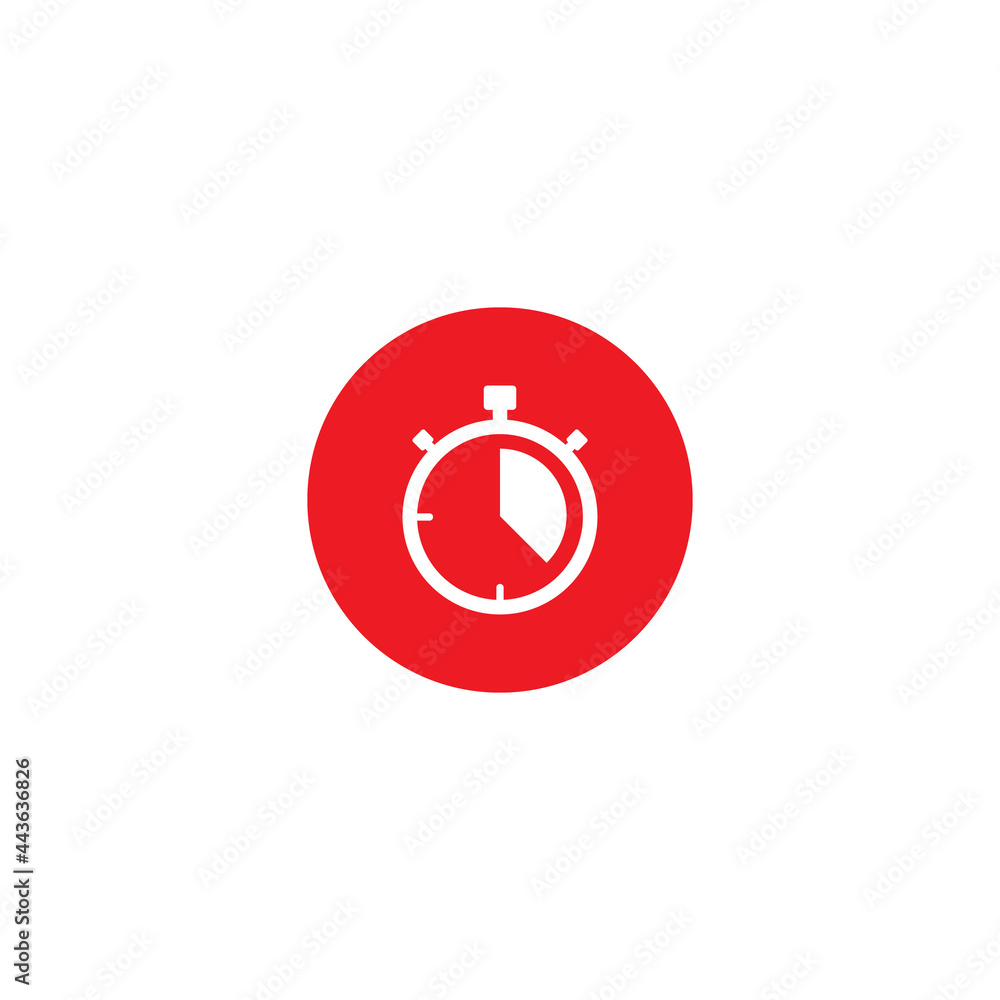 Poster stopwatch icon vector in flat style. timer symbol image