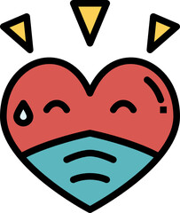 face mask color outline icon