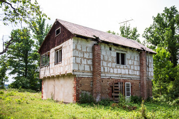 Abandoned, unfinished house in Rumba parish, Latvia. 