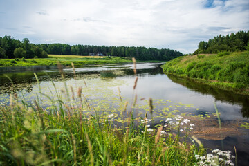 The Abava River flows into the Venta River, Latvia.