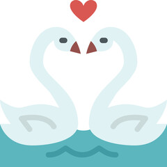 swan couple flat icon