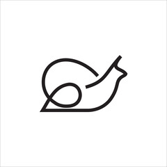 snail monoline abstract logo vector icon illustration design. © Eko