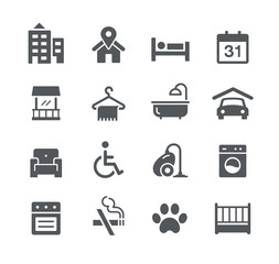 Hotel and Rentals Icons 2 of 2 -- Utility Series