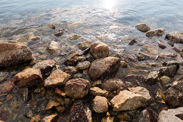 Obraz premium stones in sea on beach nature