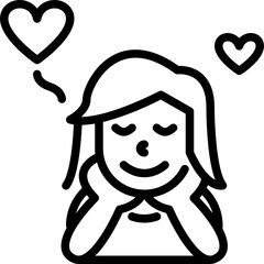 in love outline icon