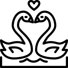 swan couple outline icon
