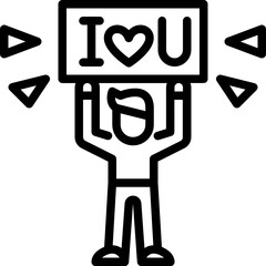i love you outline icon
