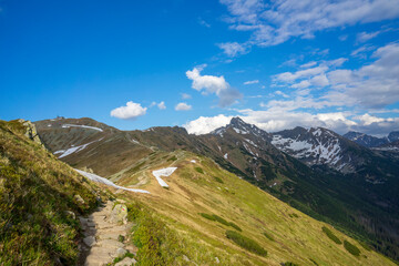 Fototapeta na wymiar Ridge trail in the Western Tatras.