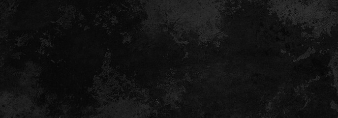 Panorama of black grey concrete texture, Rough cement stone wall, Surface of old and dirty outdoor building wall, Abstract nature seamless background