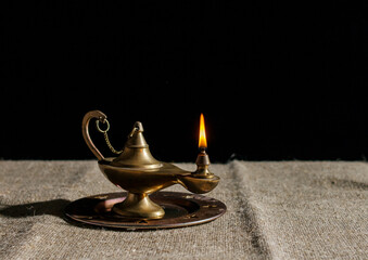 burning magic lamp of aladdin
