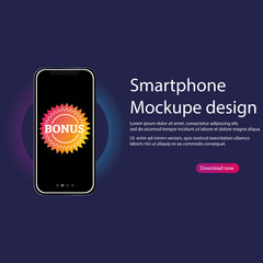 Discount banner icon, sale in smartphone. Vector illustration eps 10