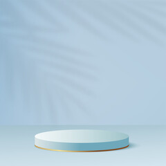 Abstract background with blue color geometric 3d podiums. Vector illustration