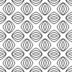  floral seamless pattern background.Geometric ornament for wallpapers and backgrounds. Black and white pattern. 