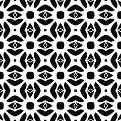  floral seamless pattern background.Geometric ornament for wallpapers and backgrounds. Black and white pattern. 