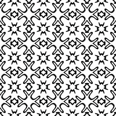  floral seamless pattern background.Geometric ornament for wallpapers and backgrounds. Black and white pattern. 