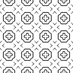  floral seamless pattern background.Geometric ornament for wallpapers and backgrounds. Black and white pattern. 