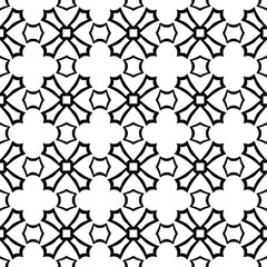 Naklejka premium floral seamless pattern background.Geometric ornament for wallpapers and backgrounds. Black and white pattern. 