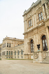 Fototapeta na wymiar View of the amazing architecture of Dolmabahce Palace in Istanbul.