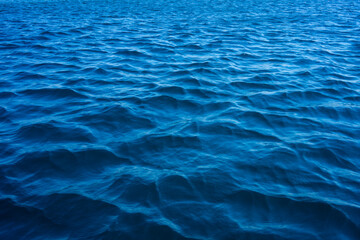 Background of a blue water surface with waves