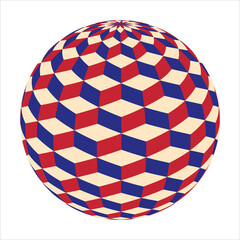 Obraz premium A sphere with a cubic pattern along the surface