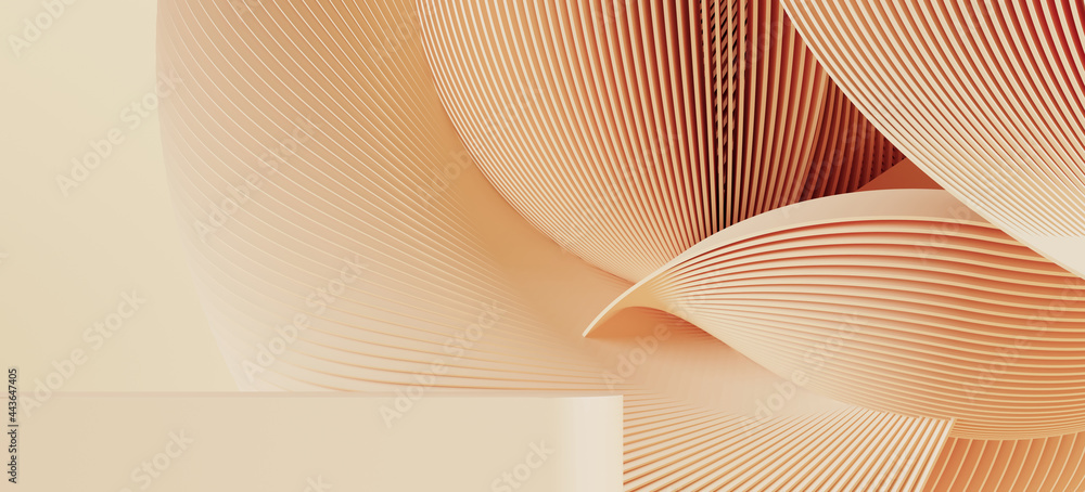 Poster minimal background for branding and product presentation. colorful podium with subtle circular geome