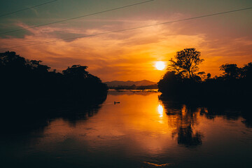 sunset over the river