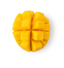 Beautiful delicious mango isolated on white table background.