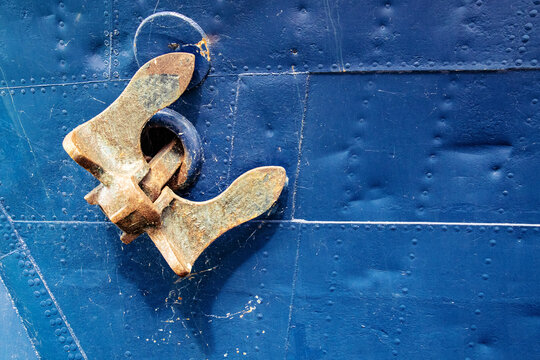 Metallic anchor of a ship
