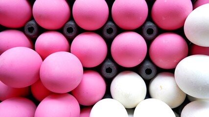 pink and white eggs