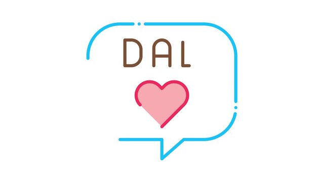 Love Daddy Message Icon Animation. color Love Daddy Message animated icon on white background