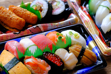 コロナ対策寿司のテイクアウト