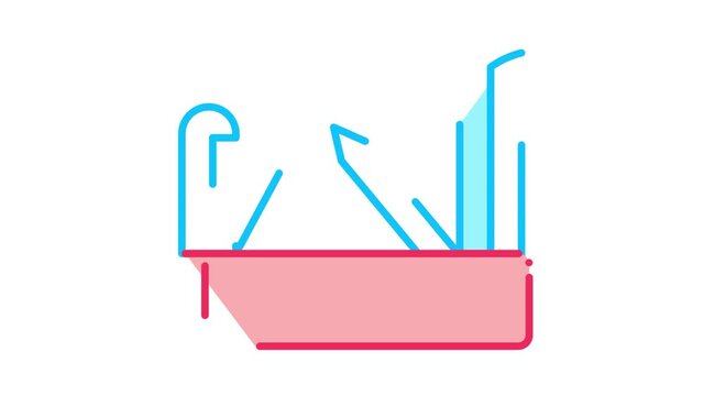 Jackknife Icon Animation. color Jackknife animated icon on white background