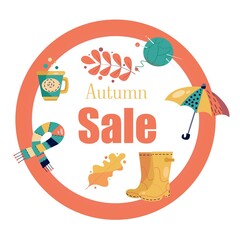 autumn discounts on a bright background