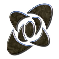 3D rendering of delicate metallic symbol