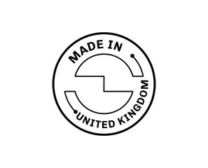 Made in United Kingdom for label, stickers, badge