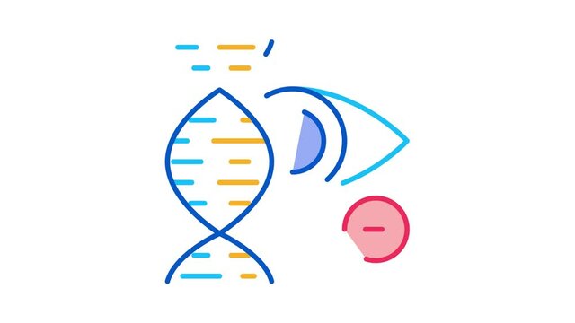 High Chance of Eye Disease Through Genetic Linkages Icon Animation. color High Chance of Eye Disease Through Genetic Linkages animated icon on white background