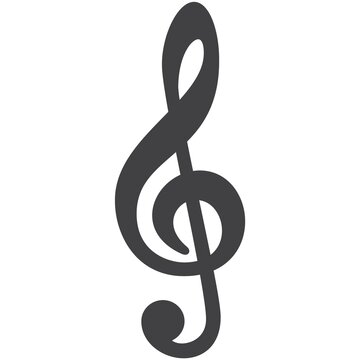 Treble clef vector music icon isolated on white