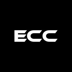 ECC letter logo design with black background in illustrator, vector logo modern alphabet font overlap style. calligraphy designs for logo, Poster, Invitation, etc.