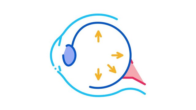Eyeball Disorder Icon Animation. color Eyeball Disorder animated icon on white background