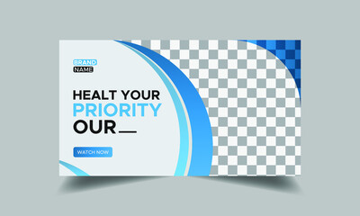 Abstract editable video thumbnail web banner template. for any videos thumbnail design. Social media video cover photo 