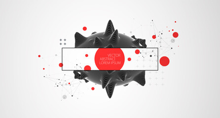 Modern science or technology art elements. Trendy abstract wireframe background. Surface illustration. Vector.