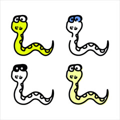 set of cartoon snake