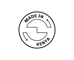 Made in Kenya for label, stickers, badge
