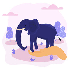 World Elephant Day. Vector illustration about the protection and conservation of the elephant population in the world.