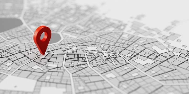 GPS Standort Markierung als Navigation Ziel auf Stadtplan