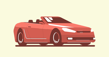 Modern convertible car isolated. Vector illustration.