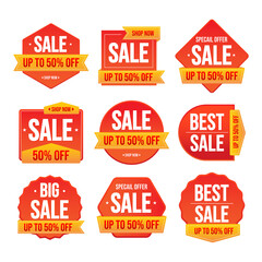 Gradient sale label and banner collection.