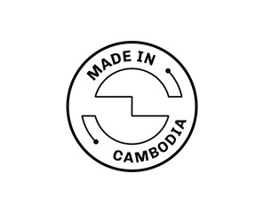 Made in Cambodia for label, stickers, badge