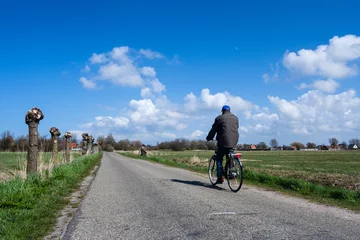 Foto auf Leinwand Cyclist at the Westerlanderkoog © AGAMI