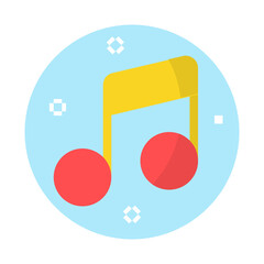 Music note , Music and Sound flat icon.